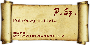Petróczy Szilvia névjegykártya