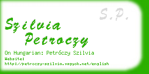 szilvia petroczy business card
